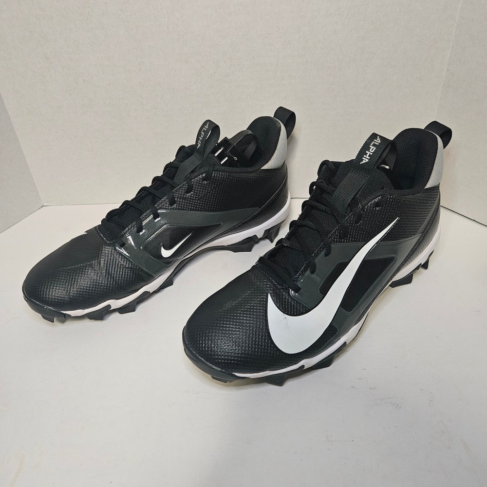 Nike Alpha Menace 4 Shark Football Cleats Mens 11 Black White FQ3875-001 Sports - Picture 10 of 11